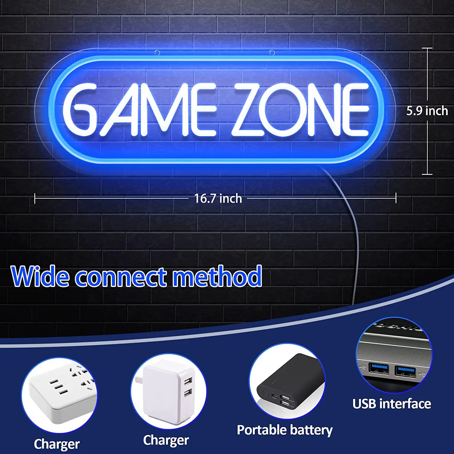LED Neon Desk Lamp - Game Zone Indoor Decor