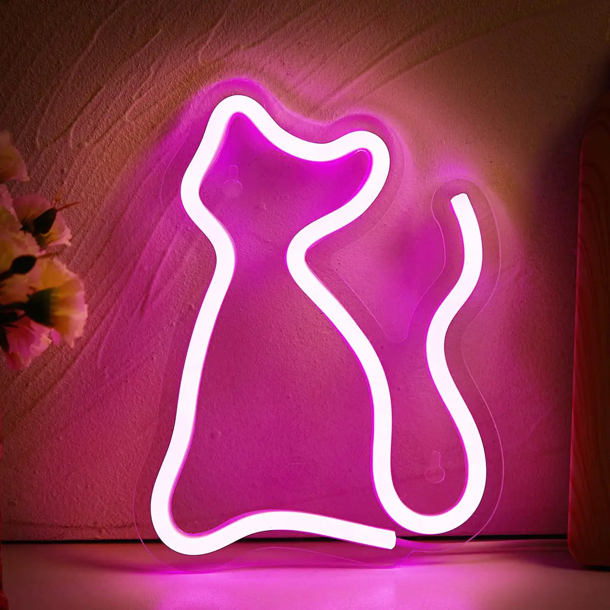 LED Neon Cat Wall Decor for Indoor/Outdoor Lighting