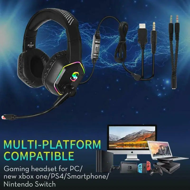 RGB Lighting Effect Gaming Headset – Immersive Sound, Striking Style