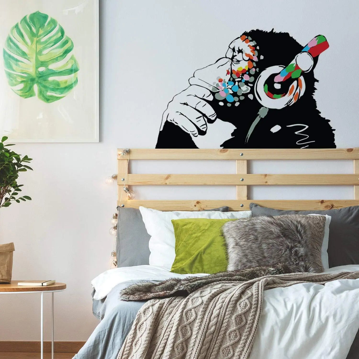 Thinking Monkey Sticker Art Vinyl Street Wall Decal Chimp Graffiti Decal 24x16