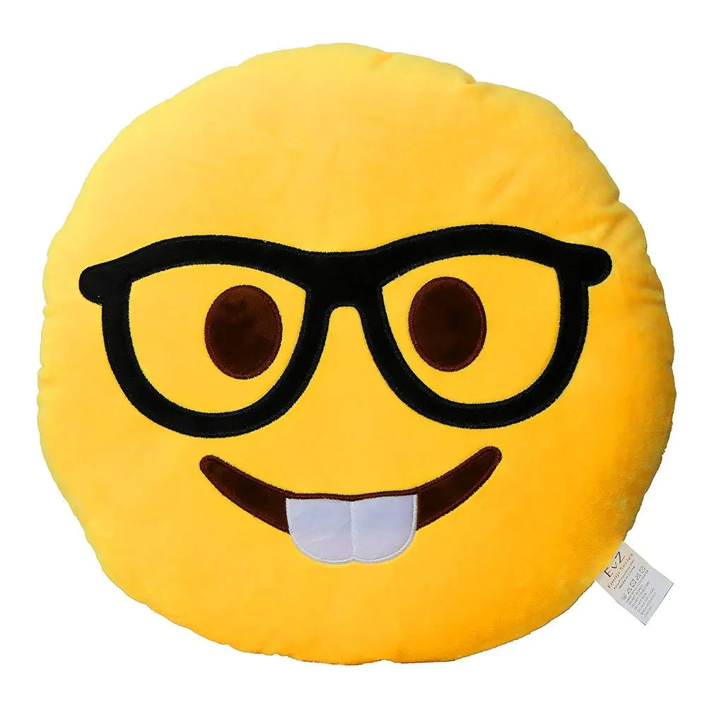 Geek Emoji Cushion Stuffed Plush Soft Pillow Official Certified 32cm