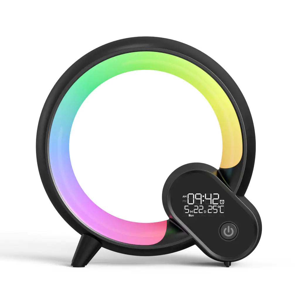LED Digital Display Alarm Clock Bluetooth Speaker including White Noise LED (21cm * 7.5cm)