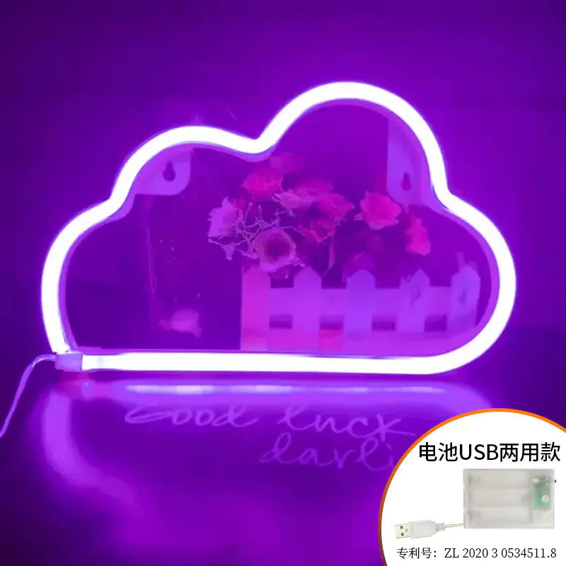 LED Cloud Neon Light - Creative Wall Decor for Rooms