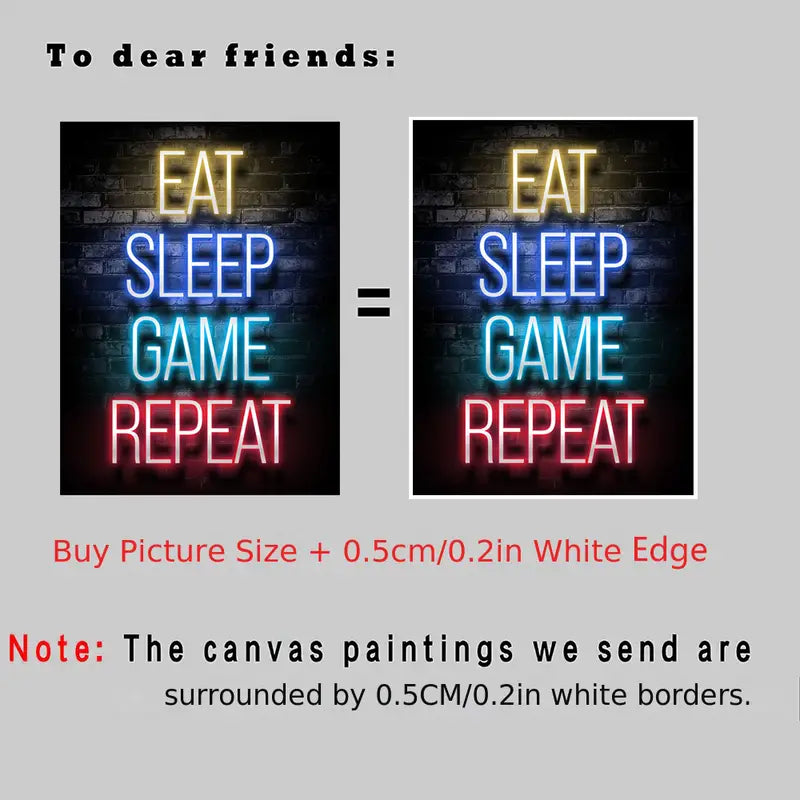 Gamer Quotes Canvas Poster Wall Art Decor (11.8"x15.7")