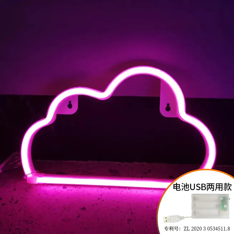 LED Cloud Neon Light - Creative Wall Decor for Rooms