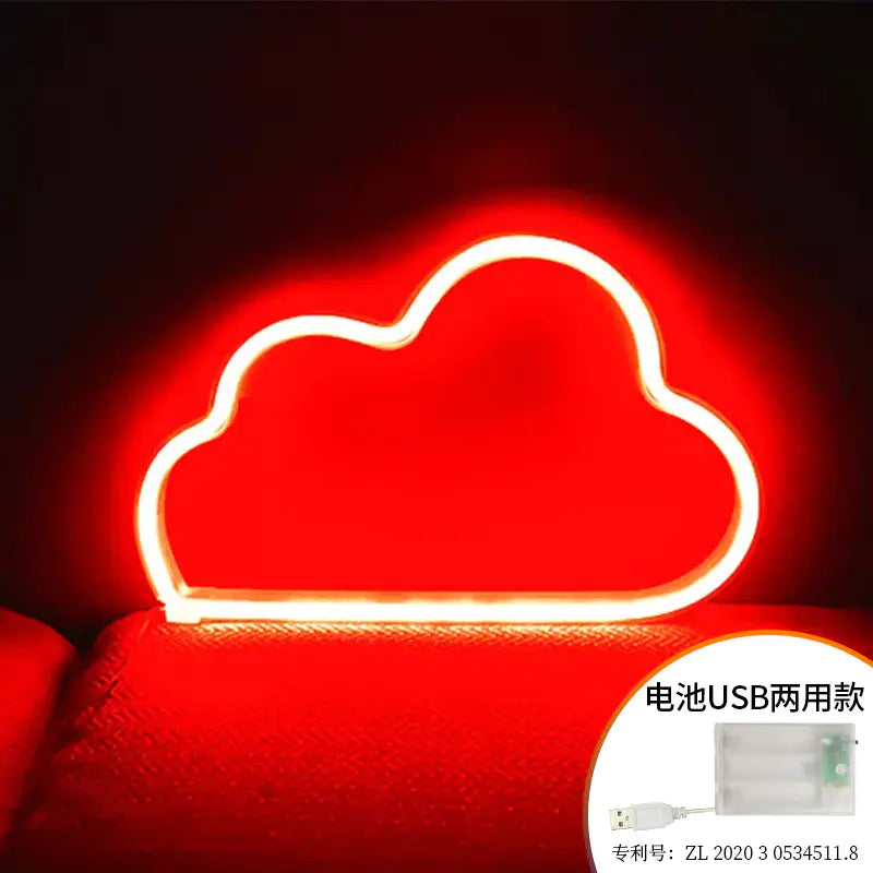 LED Cloud Neon Light - Creative Wall Decor for Rooms