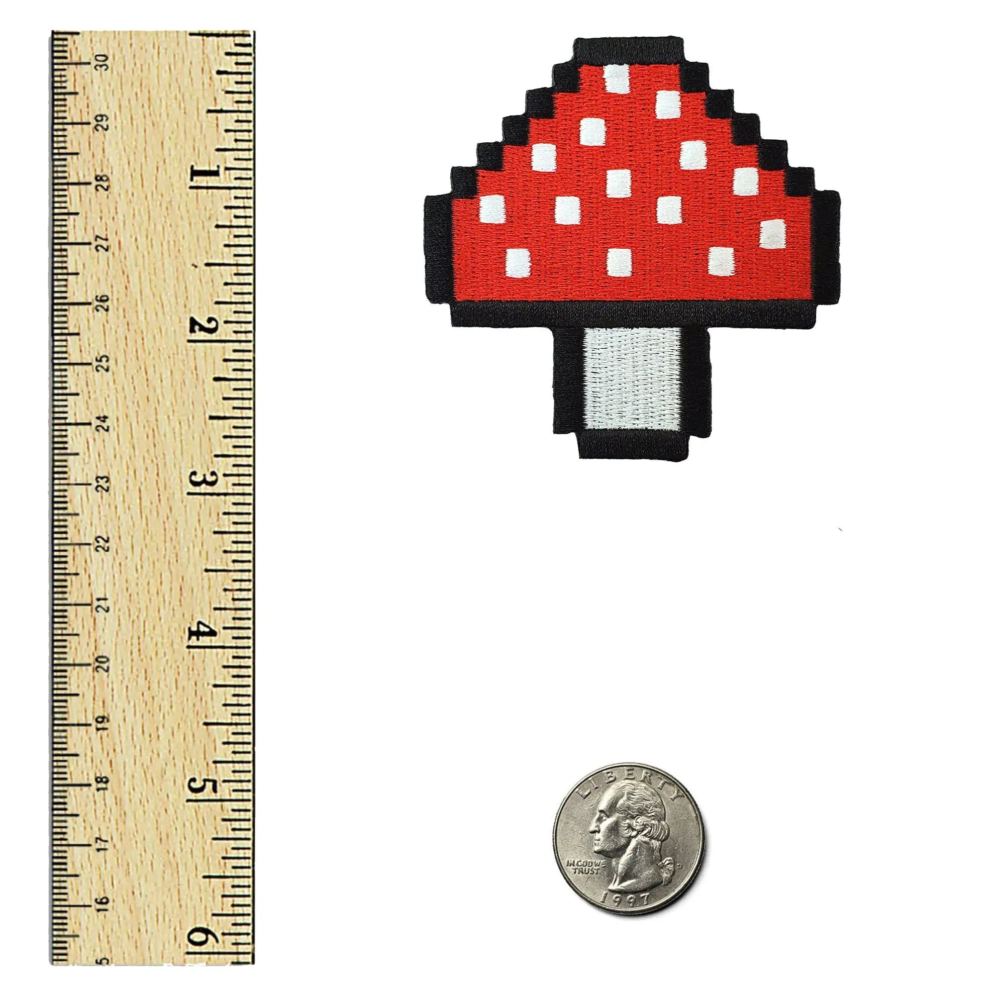 Pixel Mushroom Iron-on Patch