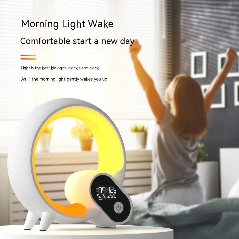 LED Digital Display Alarm Clock Bluetooth Speaker including White Noise LED (21cm * 7.5cm)