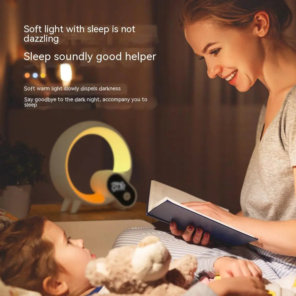 LED Digital Display Alarm Clock Bluetooth Speaker including White Noise LED (21cm * 7.5cm)