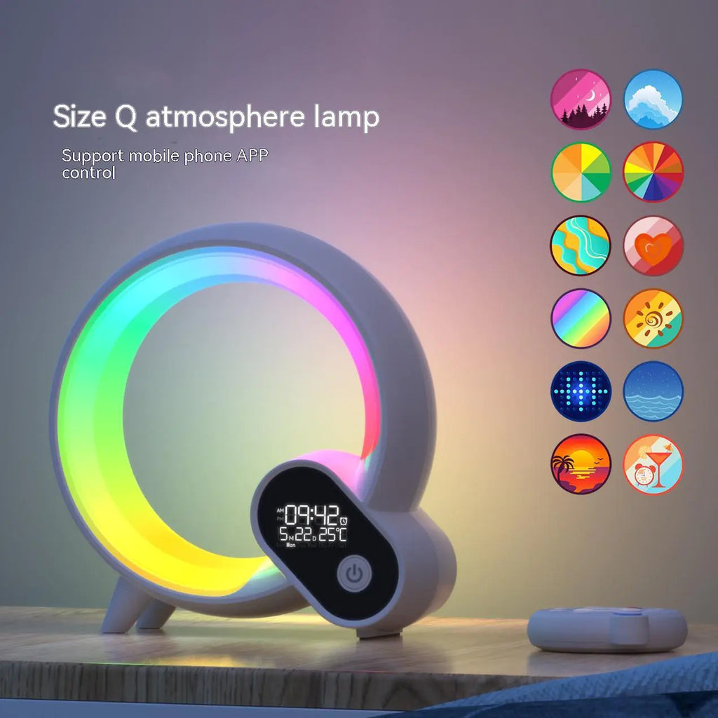LED Digital Display Alarm Clock Bluetooth Speaker including White Noise LED (21cm * 7.5cm)