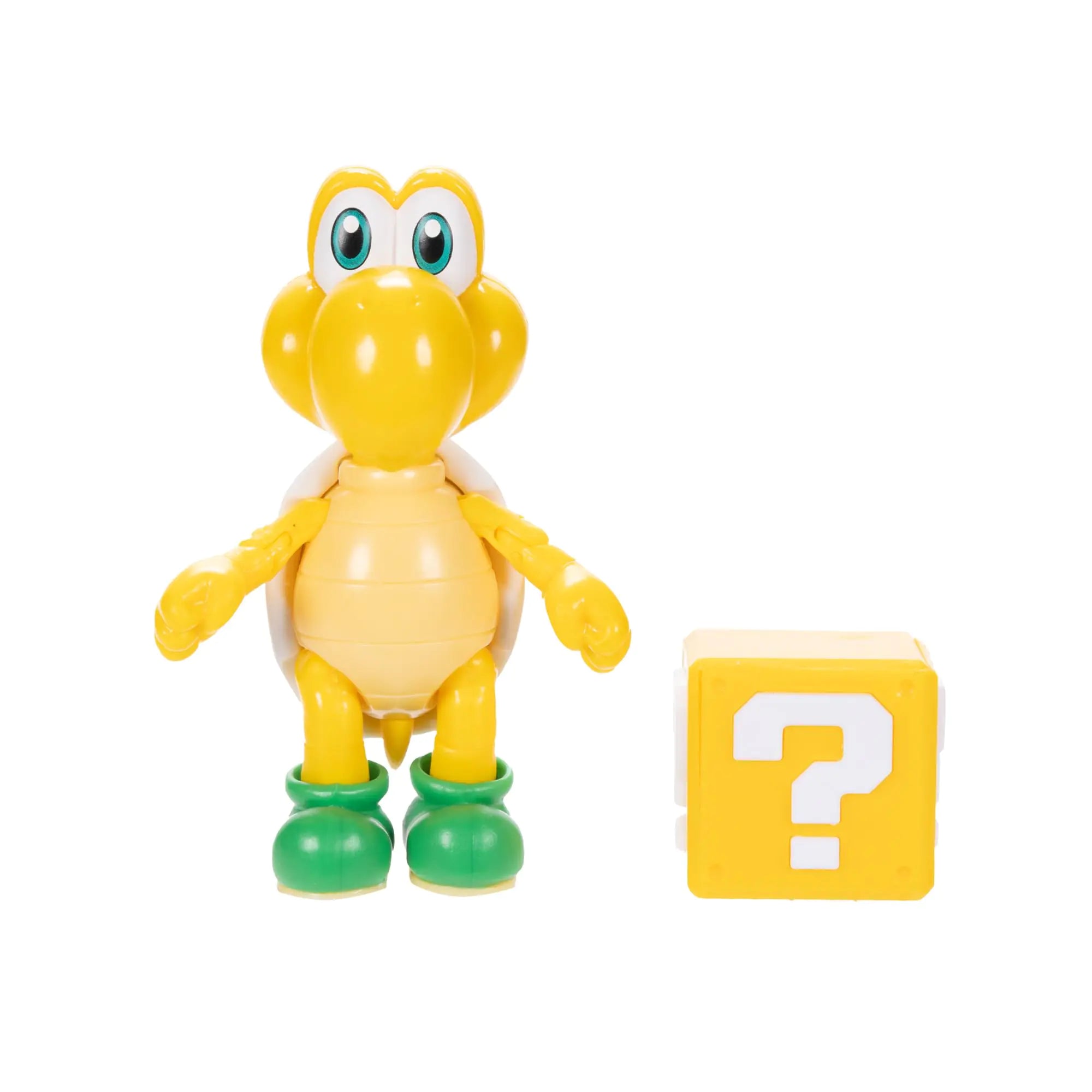 Nintendo Super Mario 4-Inch Green Koopa Troopa Figure with Question Block (Officially Licensed)