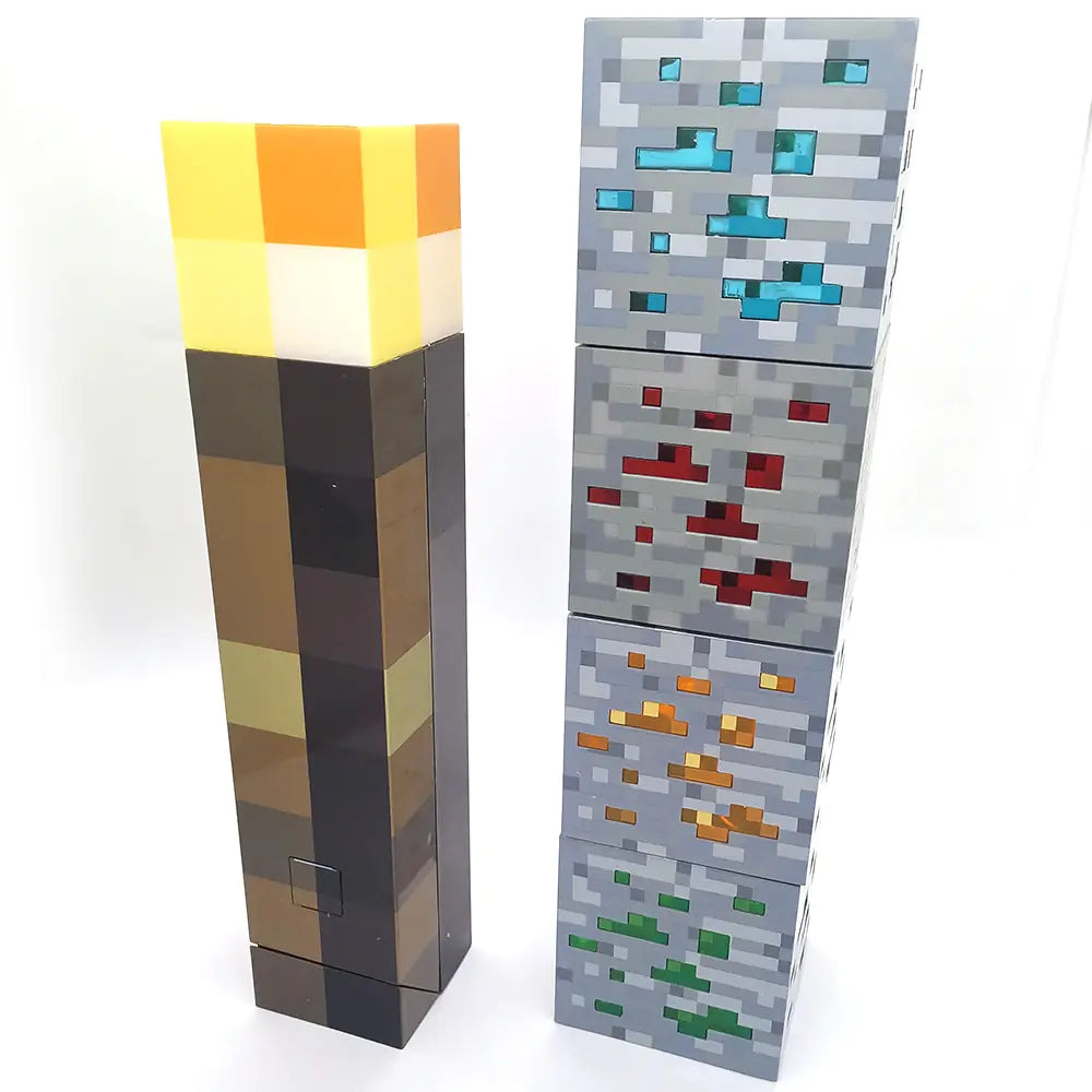 Minecraft Color Changing Sword Pickaxe Lamp, Light-up Redstone Ore, Light-up Diamond Ore