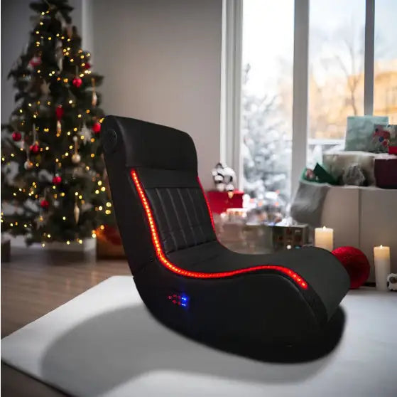 Foldable Gaming Chair With Onboard Speakers, LED Strip Light