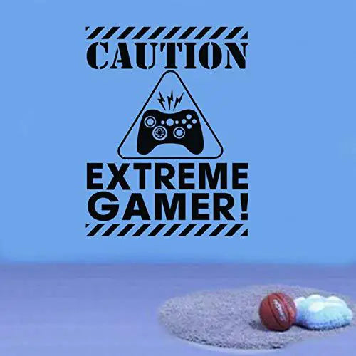 Caution Gamers Wall Decal with Gaming Console Design