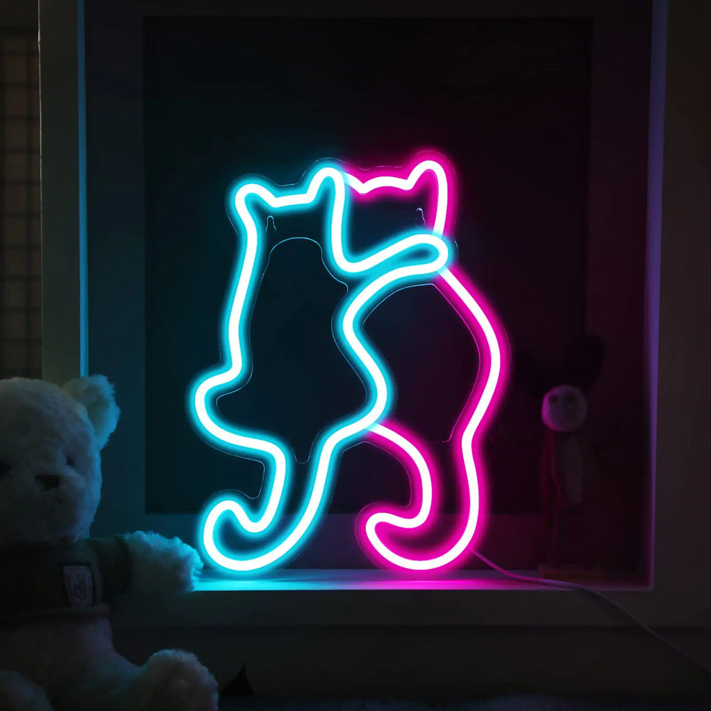 LED Neon Cat Wall Decor for Indoor/Outdoor Lighting