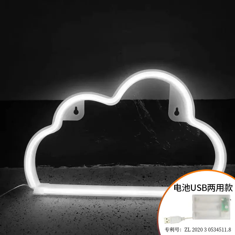 LED Cloud Neon Light - Creative Wall Decor for Rooms