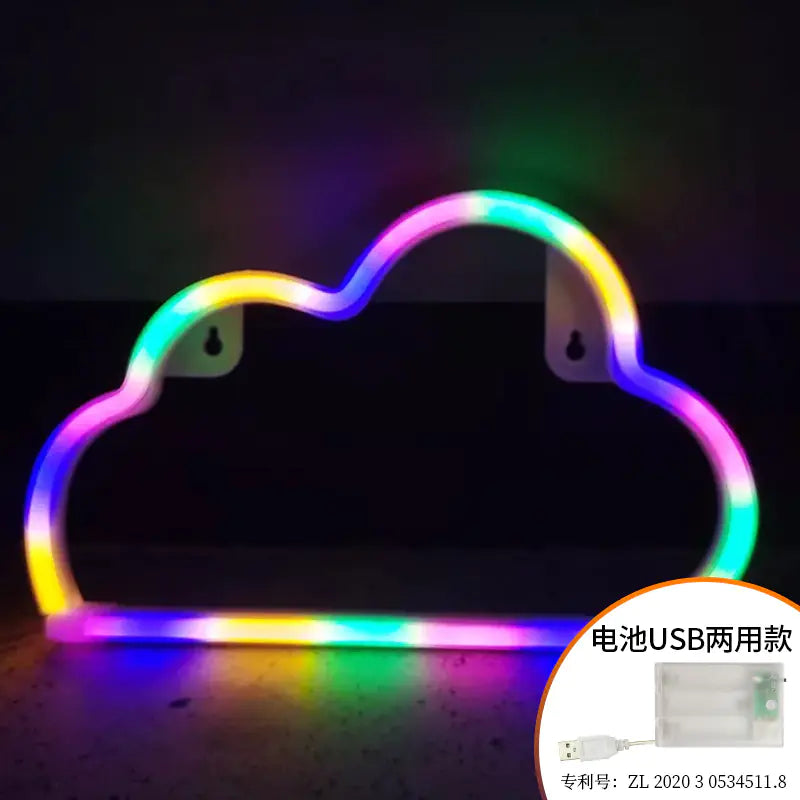 LED Cloud Neon Light - Creative Wall Decor for Rooms